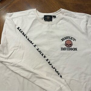 Harley-Davidson Men's White Long Sleeve Shirt with logo on back size 2XL